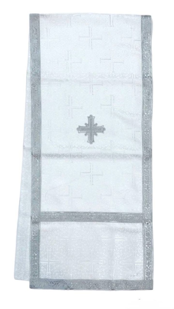 Аналойник, шелк белый с золотом или серебром