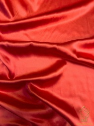 Шелк атлас натуральный, красный, шир. 110 см