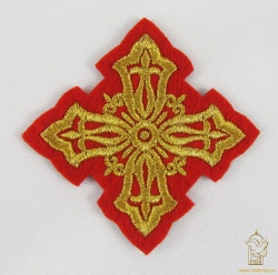 Крест 4 ВИЗАНТИЯ красный с золотом, 6-7 см Крест 4 ВИЗАНТИЯ красный с золотом, 6-7 см