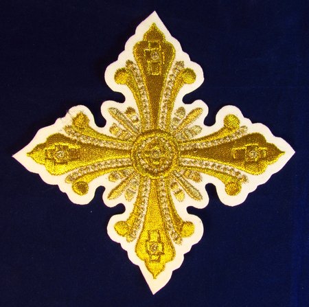 Крест 2 ВАНИН, белый с золотом, 10-12 см