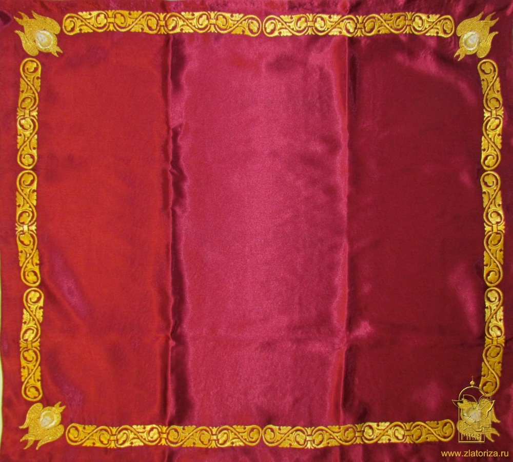 Илитон бордо 80 х 72 см, вышитый, СЕРАФИМЫ, креп-сатин