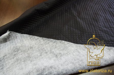 Подкладка стеганная, синтепон 100 г/м2, черная, шир. 150 см