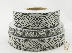 Галун КОСИЧКА, черный с серебром, шир. 1,8 см, РА