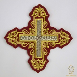 Крест 1 УЗОР бордо с золотом, 14,5 -16 см Крест 1 УЗОР бордо с золотом, 14,5 -16 см