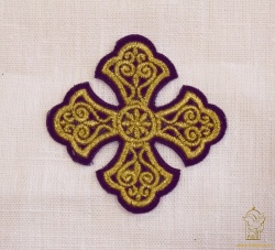Крест 3 УЗОРНЫЙ фиолетовый с золотом,8-9 см