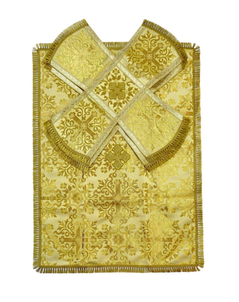 Покровцы шелк, желтые с золотом