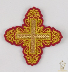 Крест 3 УЗОР красный с золотом,8-9 см, арт. 28448 Крест 3 УЗОР красный с золотом,8-9 см, арт. 28448