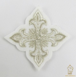 Крест 4 ОСТРЫЙ, белый со светлым серебром,6-7 см Крест 4 ОСТРЫЙ, белый со светлым серебром,6-7 см