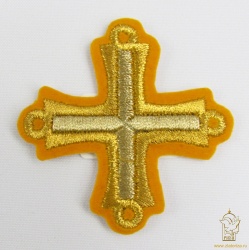 Крест 4 ПЕТЕЛЬНЫЙ, желтый с золотом,6-7 см