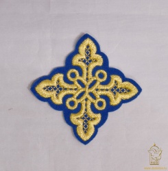 Крест 3 ВОЛОГОДСКИЙ, синий с золотом,8-9 см Крест 3 ВОЛОГОДСКИЙ, синий с золотом,8-9 см