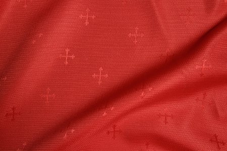 Подкладочная, жаккард церковный, красная, шир. 185 см. , полиэстр