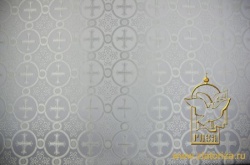 Шелк КОРИНФ, белый с серебром, шир. 165 см