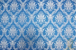 Шелк КОРОНА, голубой с серебром, шир. 150 см, Рахманово