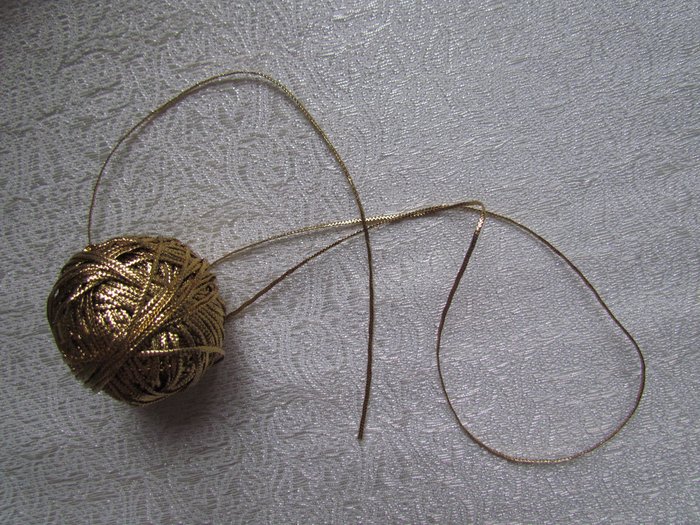 Шнур отделочный 1 мм, золотой, плоский, с2736, р5888, 50 м