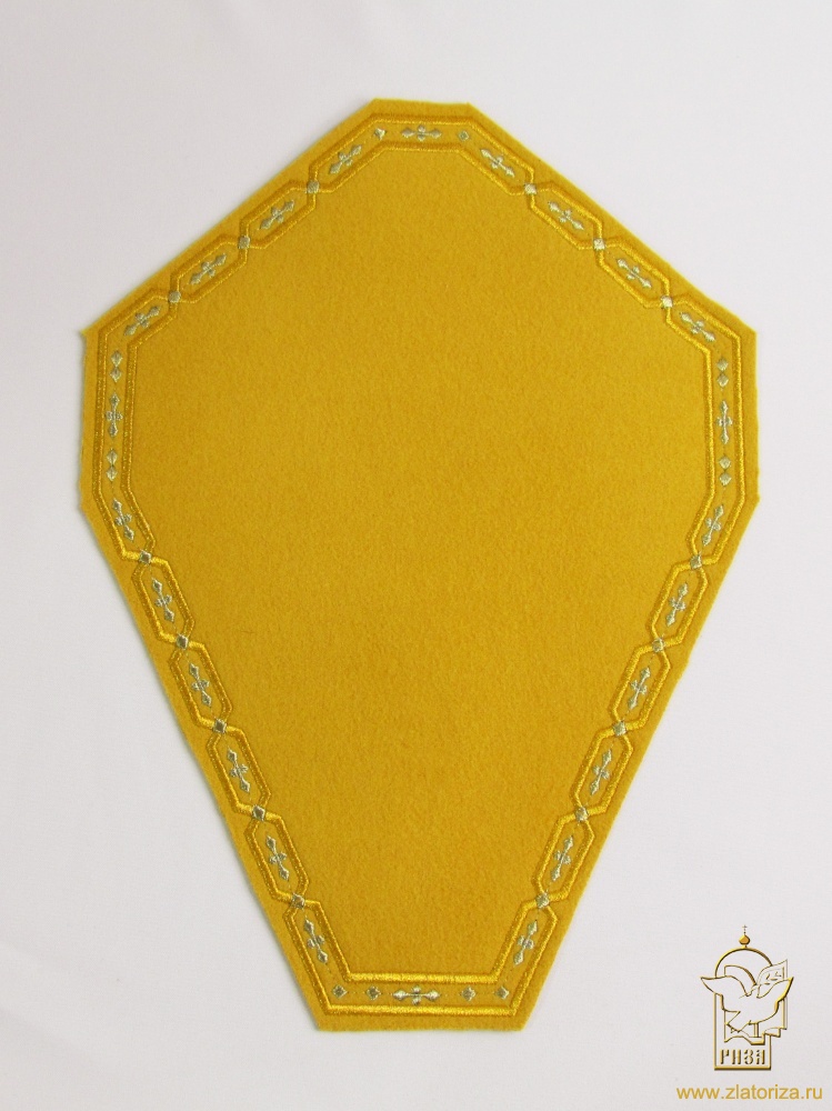 Подкрестье 25 х 34 см, замша, цвет: горчица с золотом