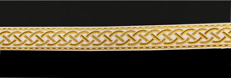 Галун ПЛЕТЕНКА, белый с золотом, шир. 2,3 см, ФР