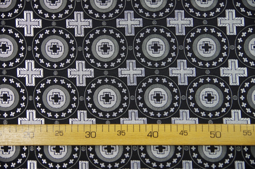 Шелк МИРЛИКИЙСКИЙ (МАЛЫЙ), черный с серебром, шир. 150 см, Рахманово