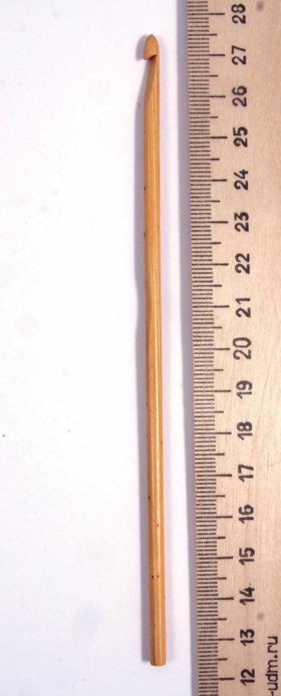 Крючок вязальный диаметр 4 мм, бамбук, 15 см
