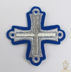 Крест 4 ПЕТЕЛЬНЫЙ, синий с серебром,6-7 см