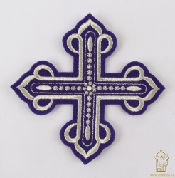 Крест 1 КАНОН фиолетовый с серебром,14,5 -16 см