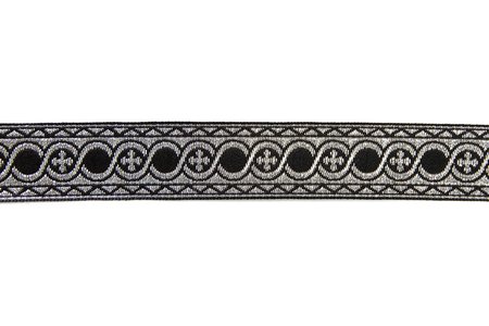 Галун ГОРОХ, черный с серебром, шир. 2,3 см, ФР