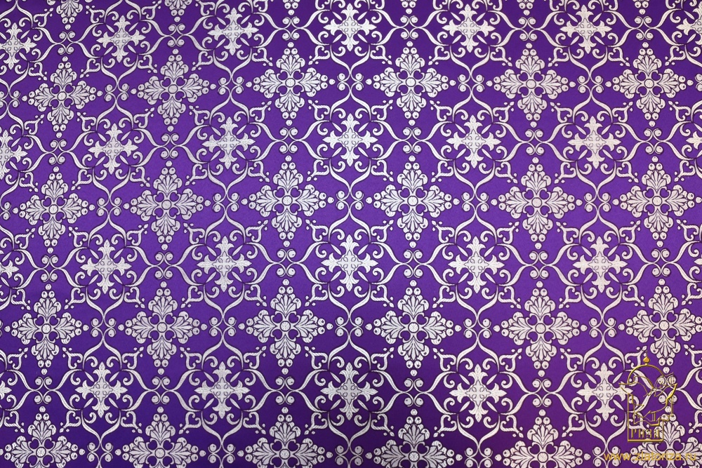 Шелк ИПАТИЙ, фиолетовый с серебром, шир. 150 см, Рахманово