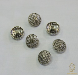 Пуговицы РЕШЕТКА серебро, металл, 18 мм