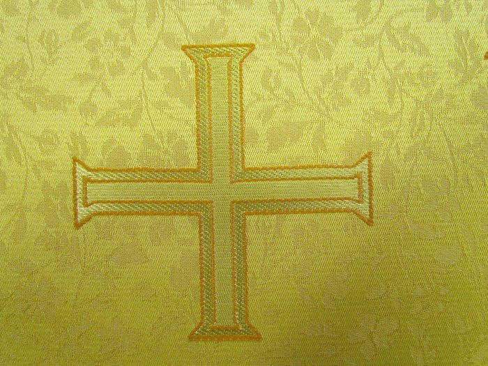 Парча ЕФРОСИНЬЯ, желтая с золотом, шир. 150 см, Рахманово