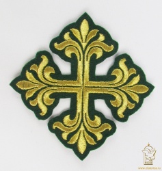 Крест 2 ВИФЛЕЕМ, зеленый с золотом, 10-12 см. арт Крест 2 ВИФЛЕЕМ, зеленый с золотом, 10-12 см. арт