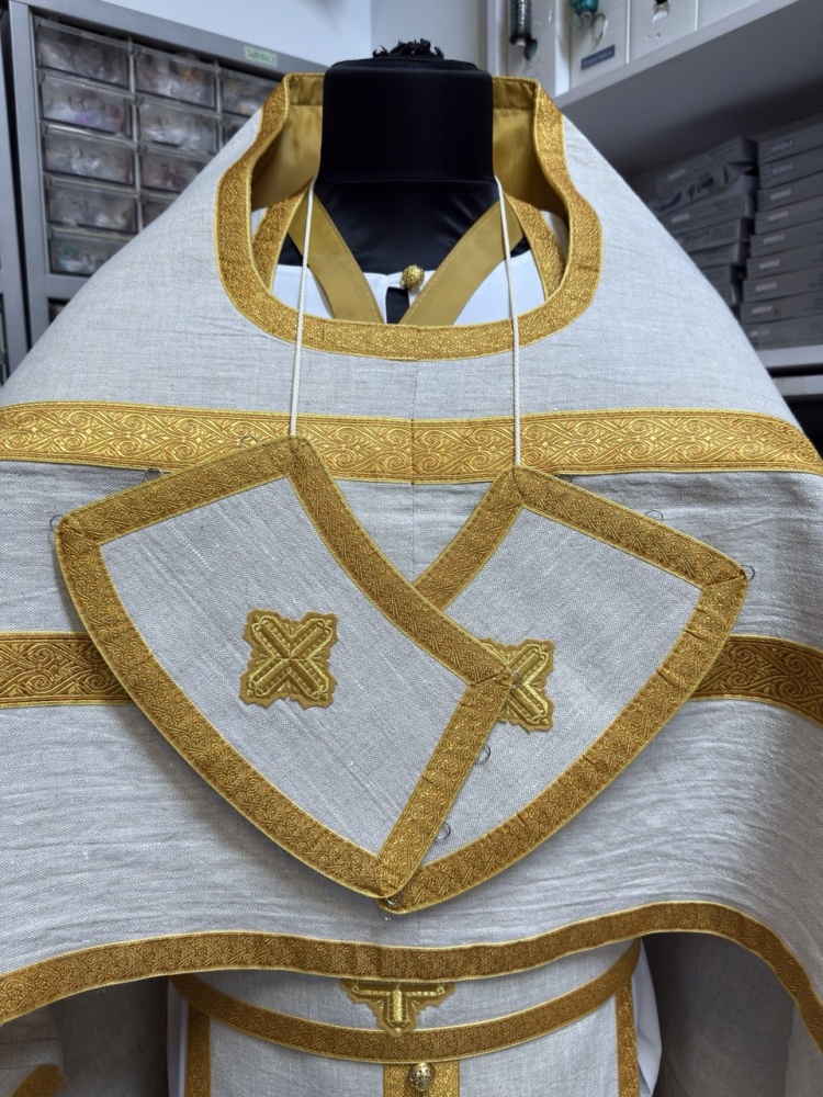 Облачение иерейское РУССКОЕ, лен, желтое.